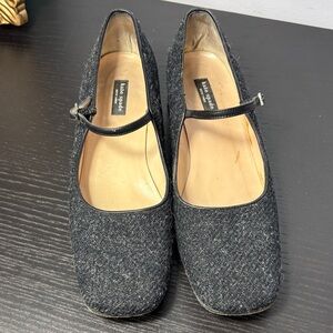 Kate Spade Black Tweed Mary Jane Flats